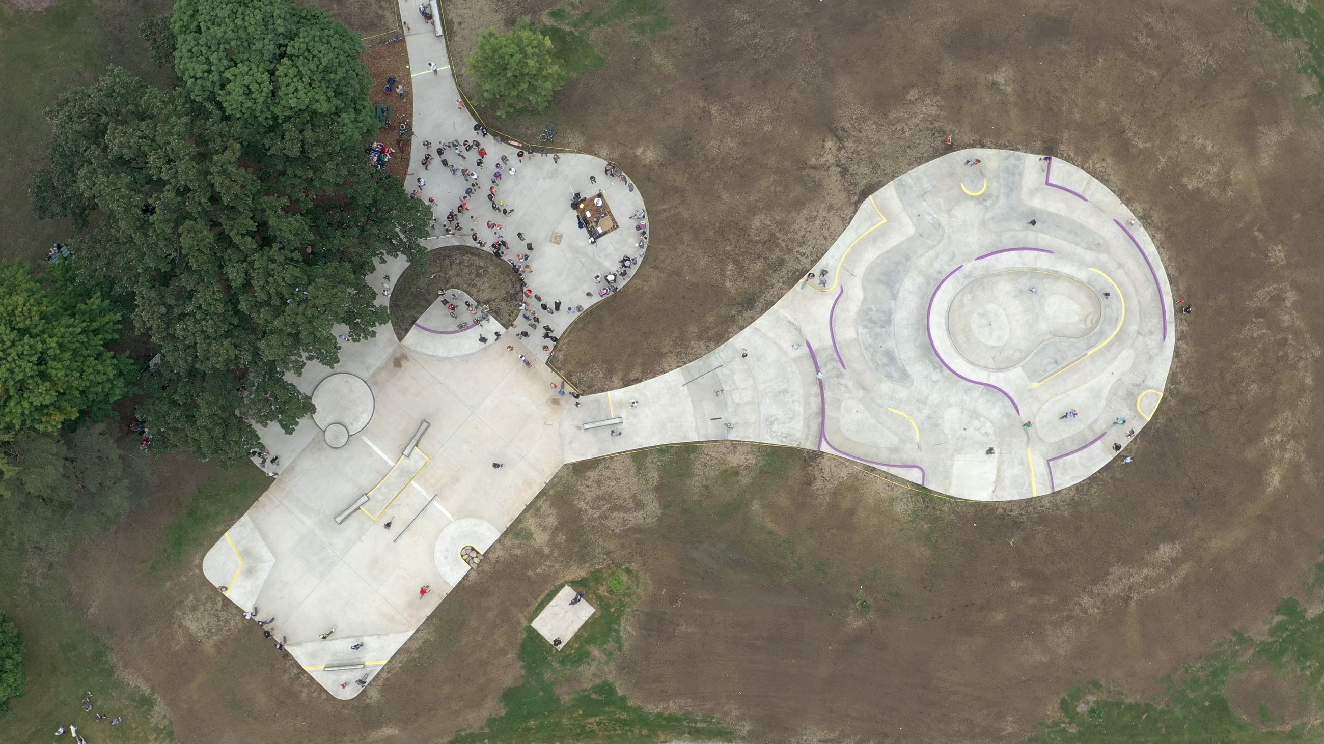 Oconomowoc Skate Park Aerial View