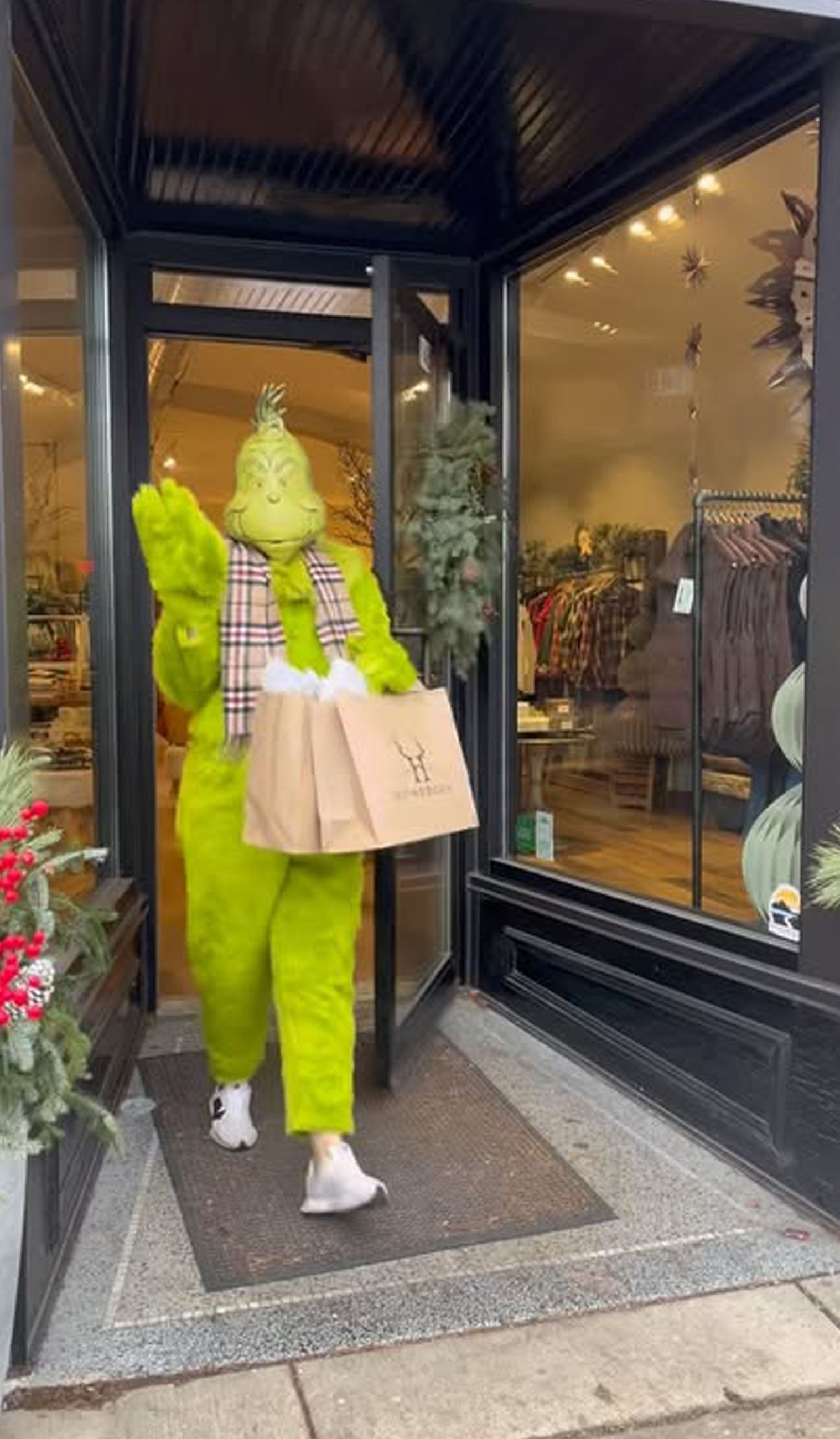 The Grinch Shopping Downtown Oconomowoc